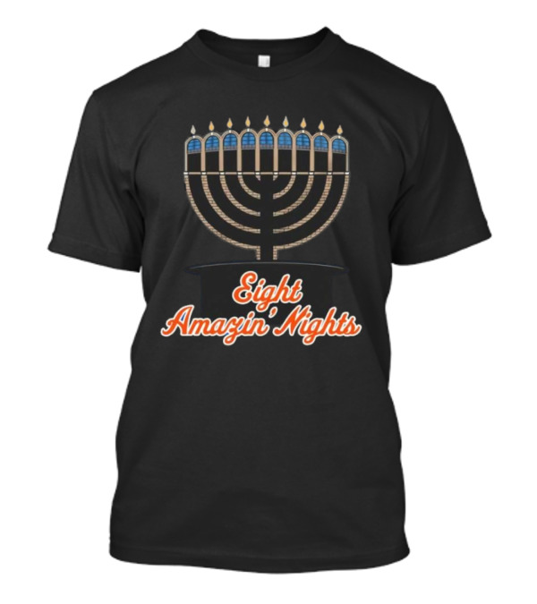 Hanukkah New York Mets Eight Amazin’ Nights Menorah T-Shirt