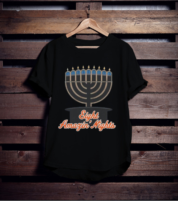Hanukkah New York Mets Eight Amazin’ Nights Menorah T-Shirt