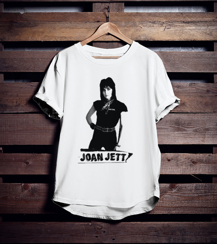 Joan Jett Crimson And Clover Photo Joan Jett Black And White Image T-Shirt