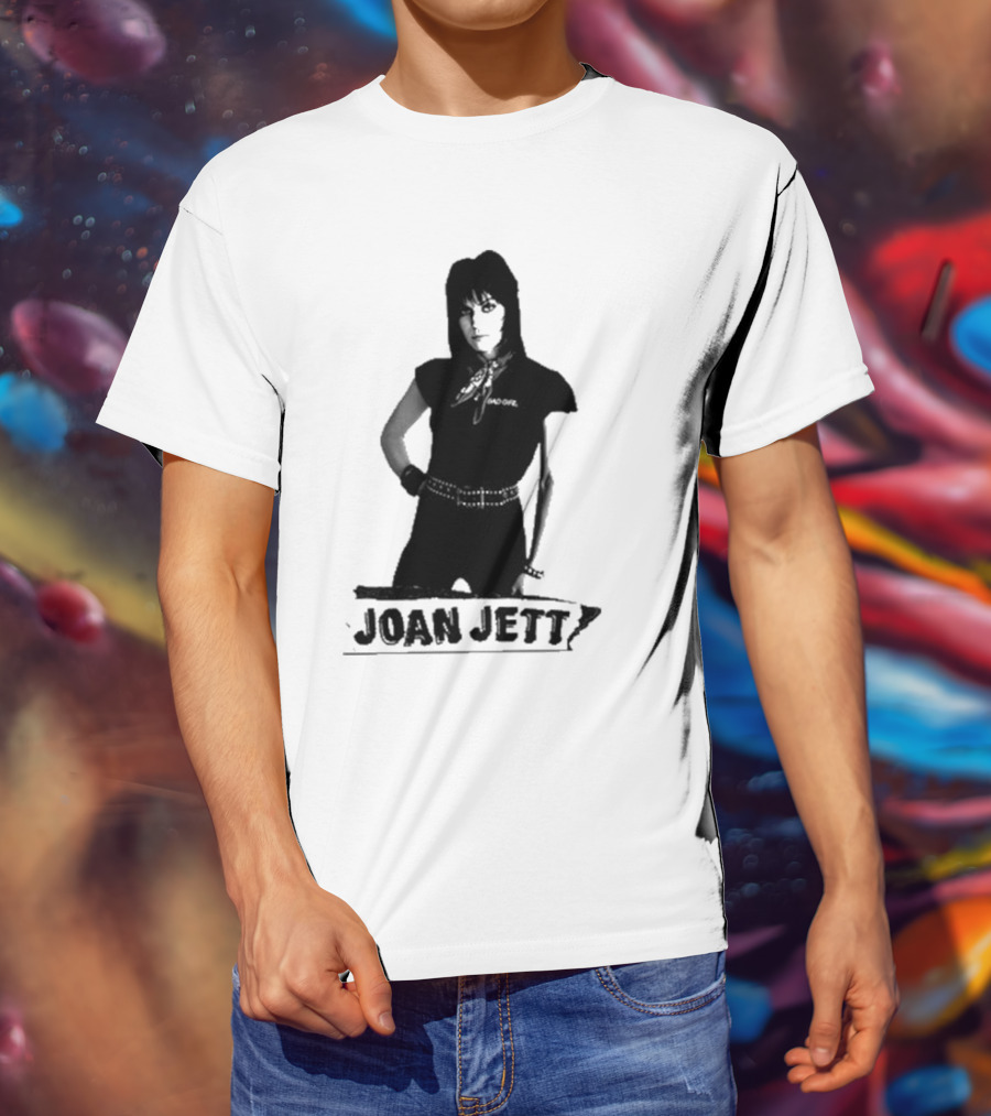 Joan Jett Crimson And Clover Photo Joan Jett Black And White Image T-Shirt
