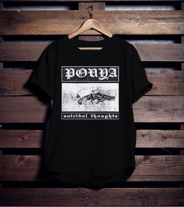 Pouya Suicidal Thoughts Hand Holding Gun T-Shirt