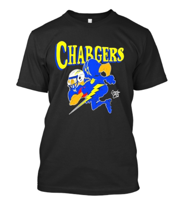 Chargers Crenshaw Skate Club Football Player Lightning T-Shirt