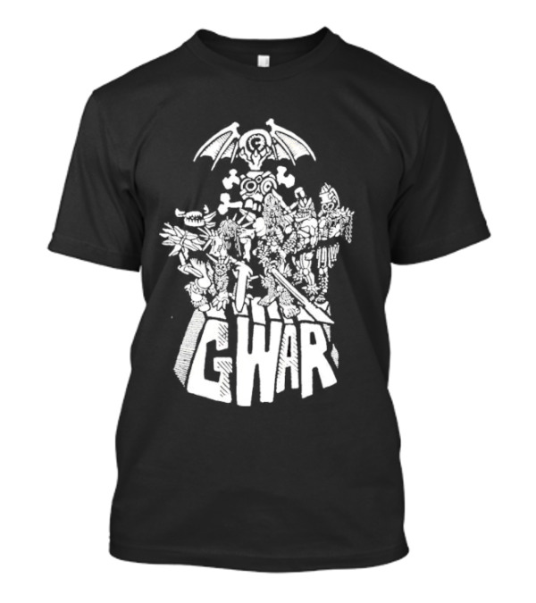 Gwar 1994 Glow In The Dark Band Art With Monsters And Bat Wings T-Shirt