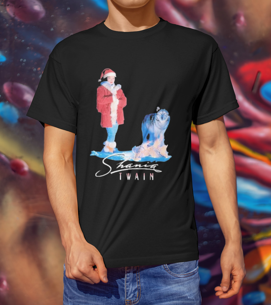 Shania Twain Holiday Santa Suit And Wolf T-Shirt