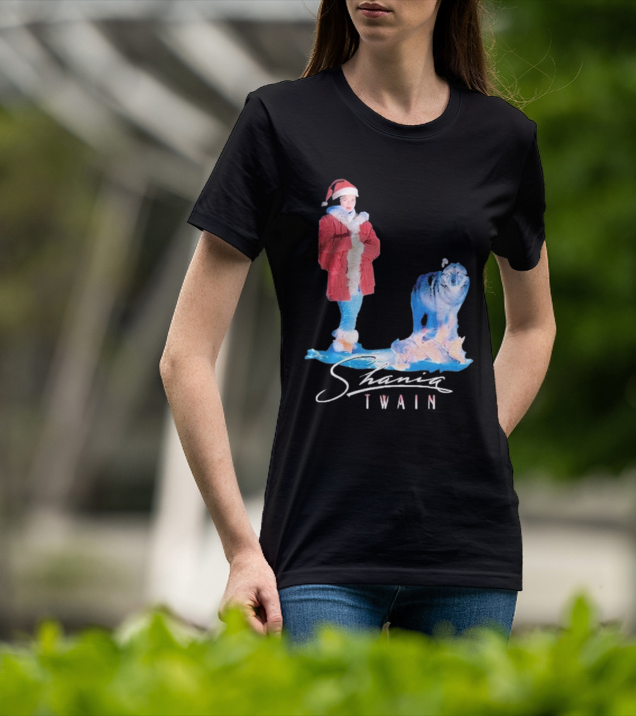 Shania Twain Holiday Santa Suit And Wolf T-Shirt