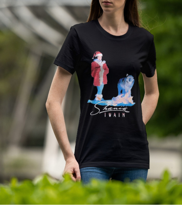 Shania Twain Holiday Santa Suit And Wolf T-Shirt