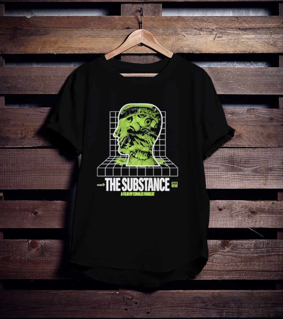 The Substance A Film By Coralie Fargeat MUDB Grand Studio Head On Grid With Eye And Mouth T-Shirt