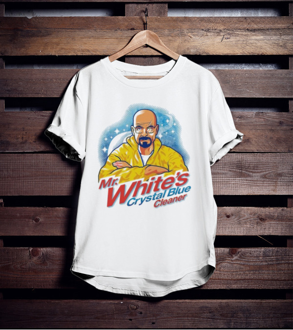 Mr. White's Crystal Blue Cleaner Breaking Bad Iconic Yellow Jacket Character T-Shirt