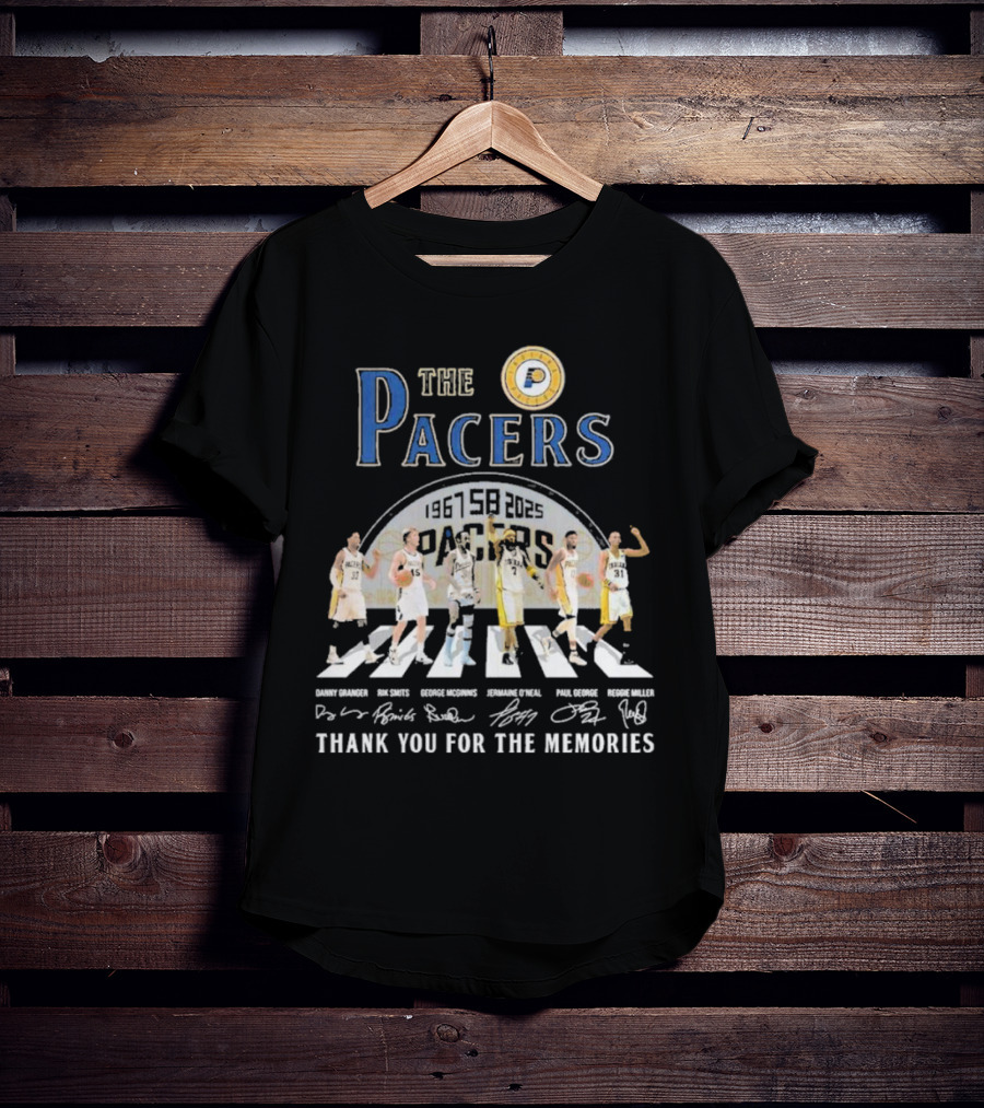The Pacers 1967-2025 Thank You For The Memories Danny Granger Rik Smits George McGinnis Jermaine O'Neal Paul George Reggie Miller T-Shirt