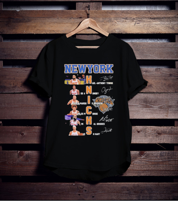 New York Knicks Karl-Anthony Towns OG Anunoby Jalen Brunson Miles McBride Mikal Bridges Josh Hart Signature Players T-Shirt