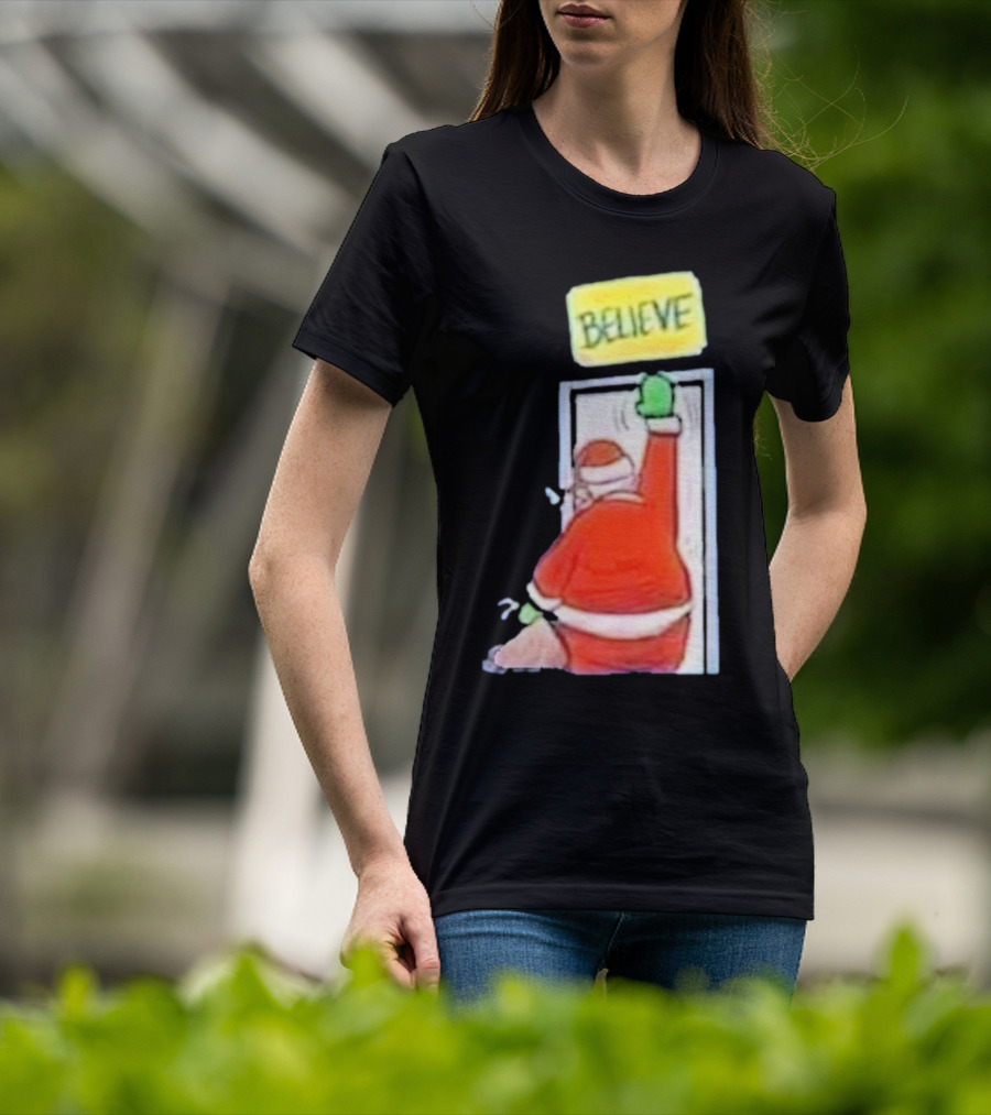 Santa Ted Lasso Believe Christmas Holiday Image T-Shirt