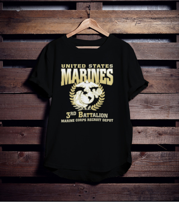 United States Marines 3rd Battalion Marine Corps Recruit Depot Emblem T-Shirt