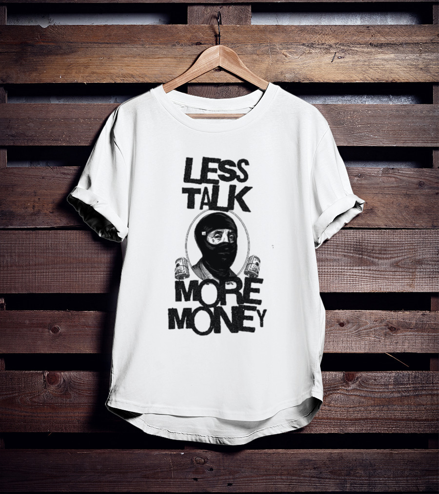 City Boys Franklin Less Talk More Money Masked Figure With Headphones T-Shirt