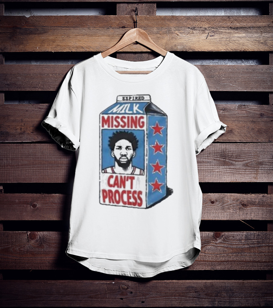 Joel Embiid Expired Milk Carton Missing Can't Process Philly Stars T-Shirt
