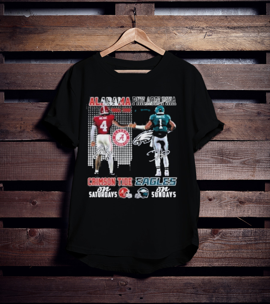 Alabama Crimson Tide Saturdays Philadelphia Eagles Sundays Signature T-Shirt