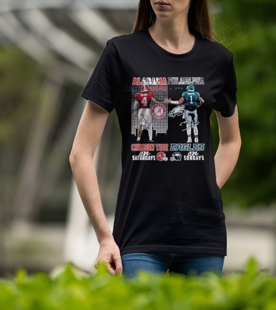 Alabama Crimson Tide Saturdays Philadelphia Eagles Sundays Signature T-Shirt