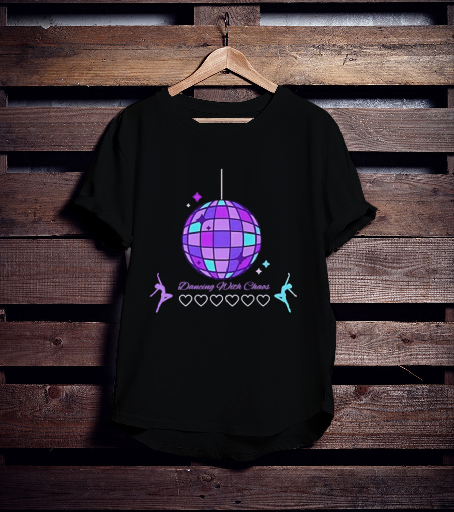 Dancing With Chaos Purple Disco Ball Icons And Dancers T-Shirt