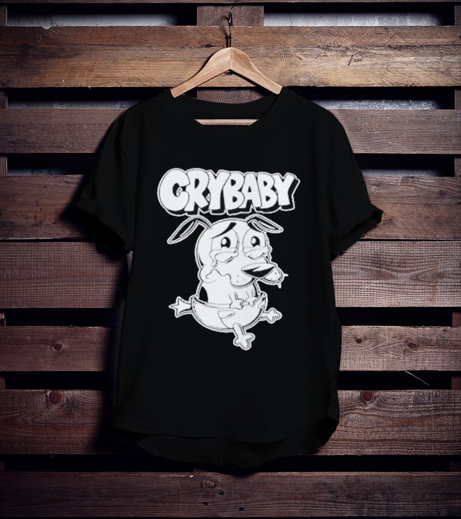 CRYBABY Cartoon Dog Character Large T-Shirt