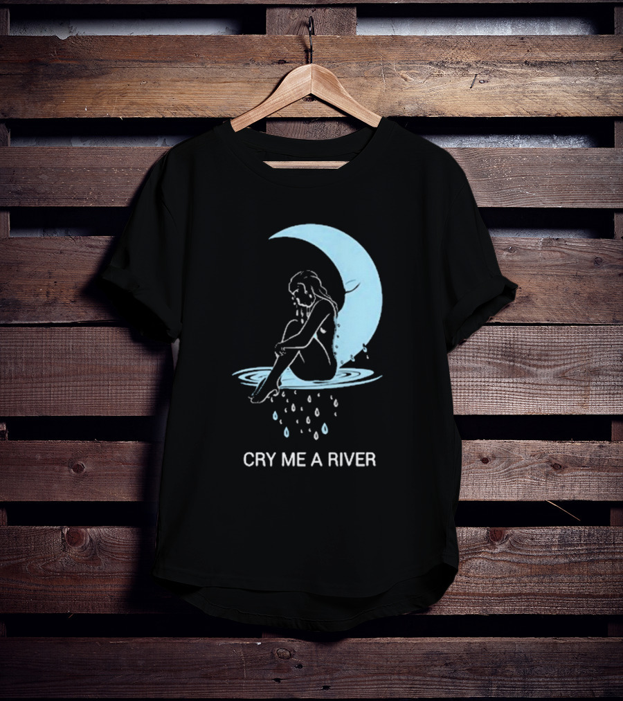 Sean Robinson Cry Me A River Sitting Figure Moon And Water Droplets T-Shirt