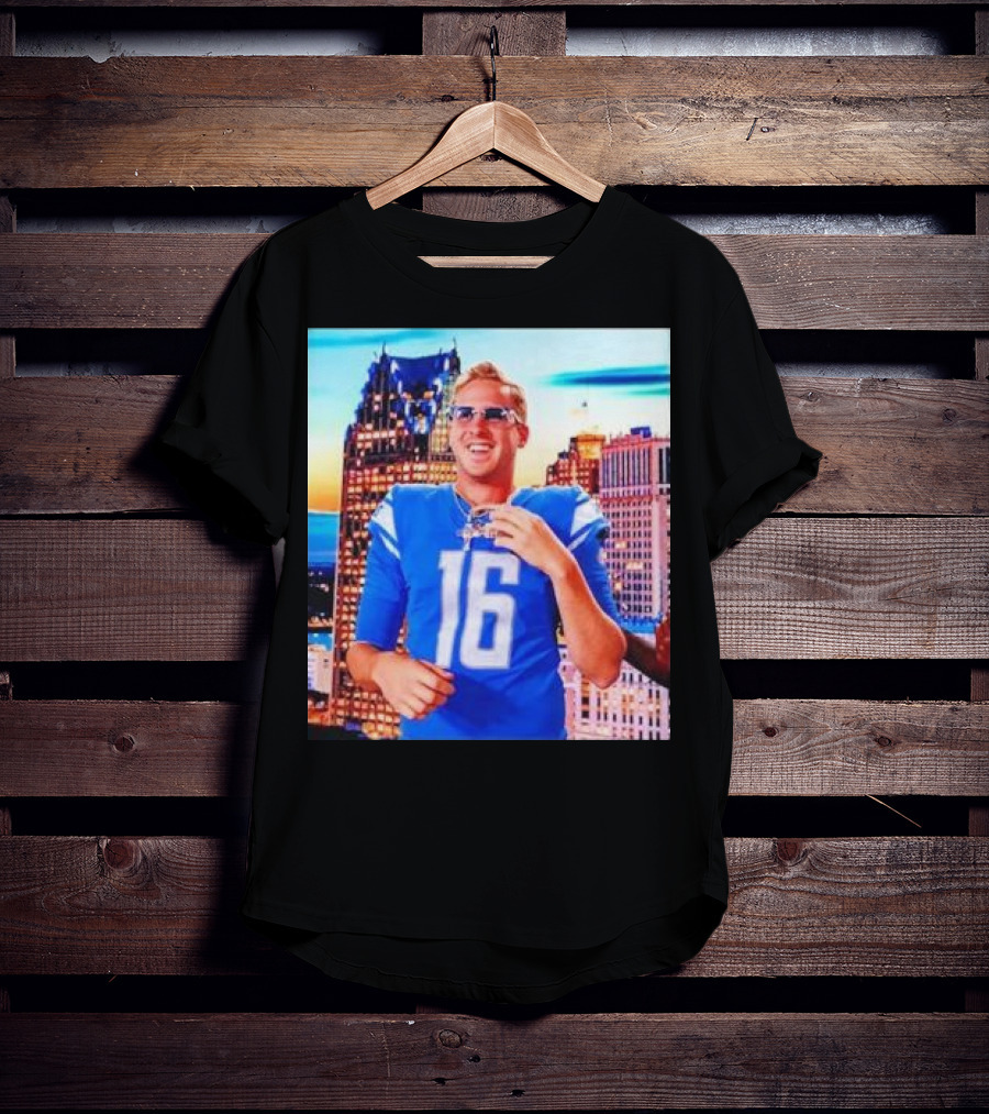 Iced Out Jared Goff Detroit Skyline Football Fashion T-Shirt