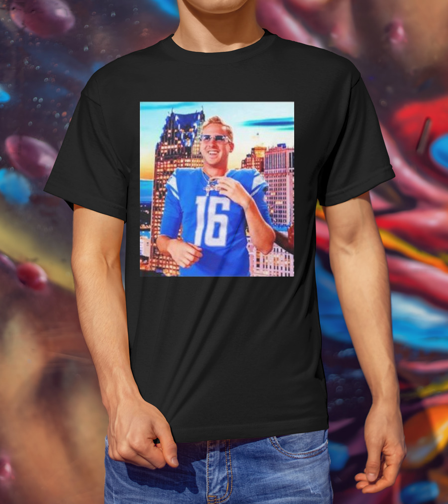 Iced Out Jared Goff Detroit Skyline Football Fashion T-Shirt