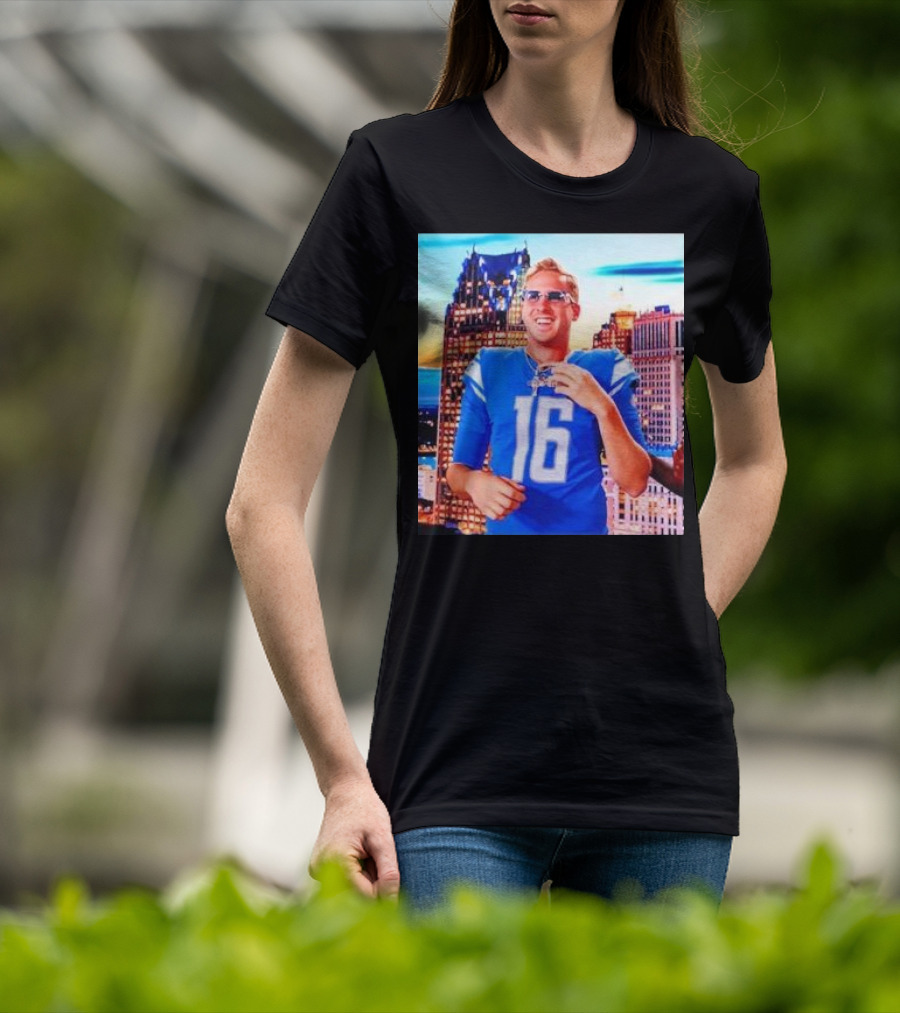 Iced Out Jared Goff Detroit Skyline Football Fashion T-Shirt