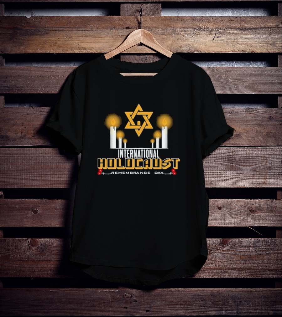 International Holocaust Remembrance Day Star Of David Candle Memorial T-Shirt