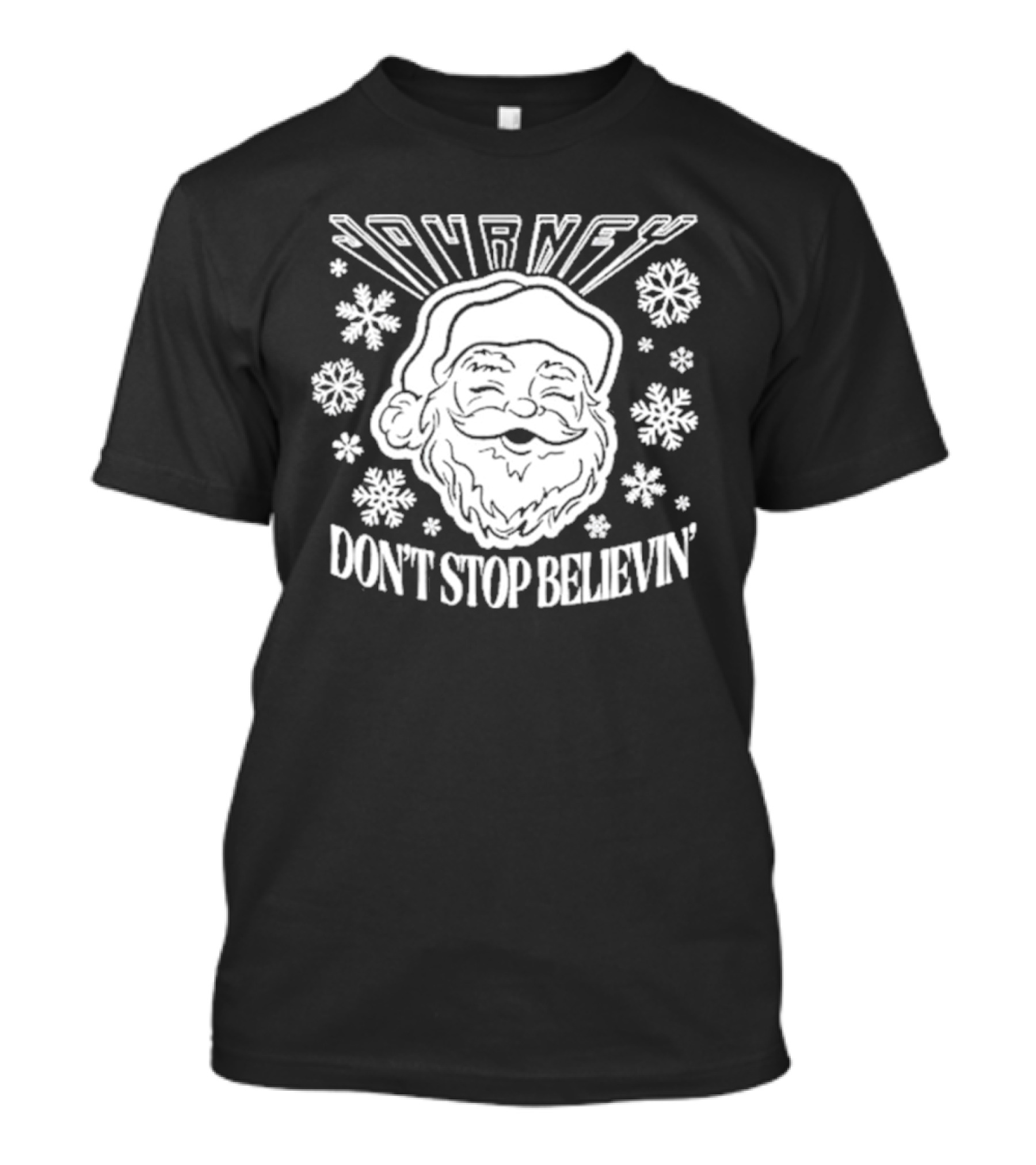 Journey Santa Don't Stop Believin' Snowflakes Holiday Tour T-Shirt
