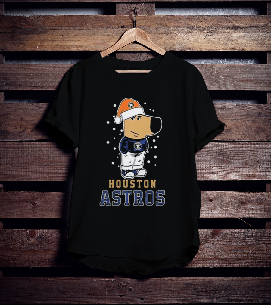 Houston Astros Christmas Santa Dog Mascot T-Shirt
