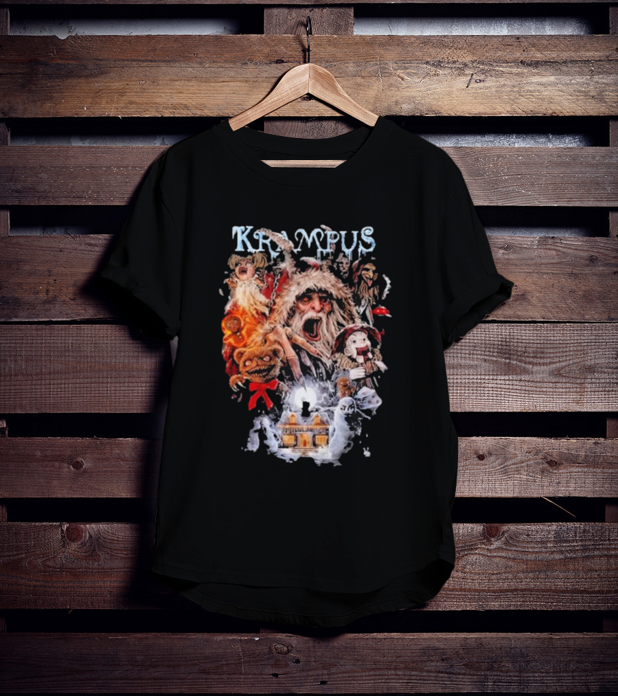 Krampus You Better Watch Out Holiday Horror Icons Christmas Monster Scene T-Shirt
