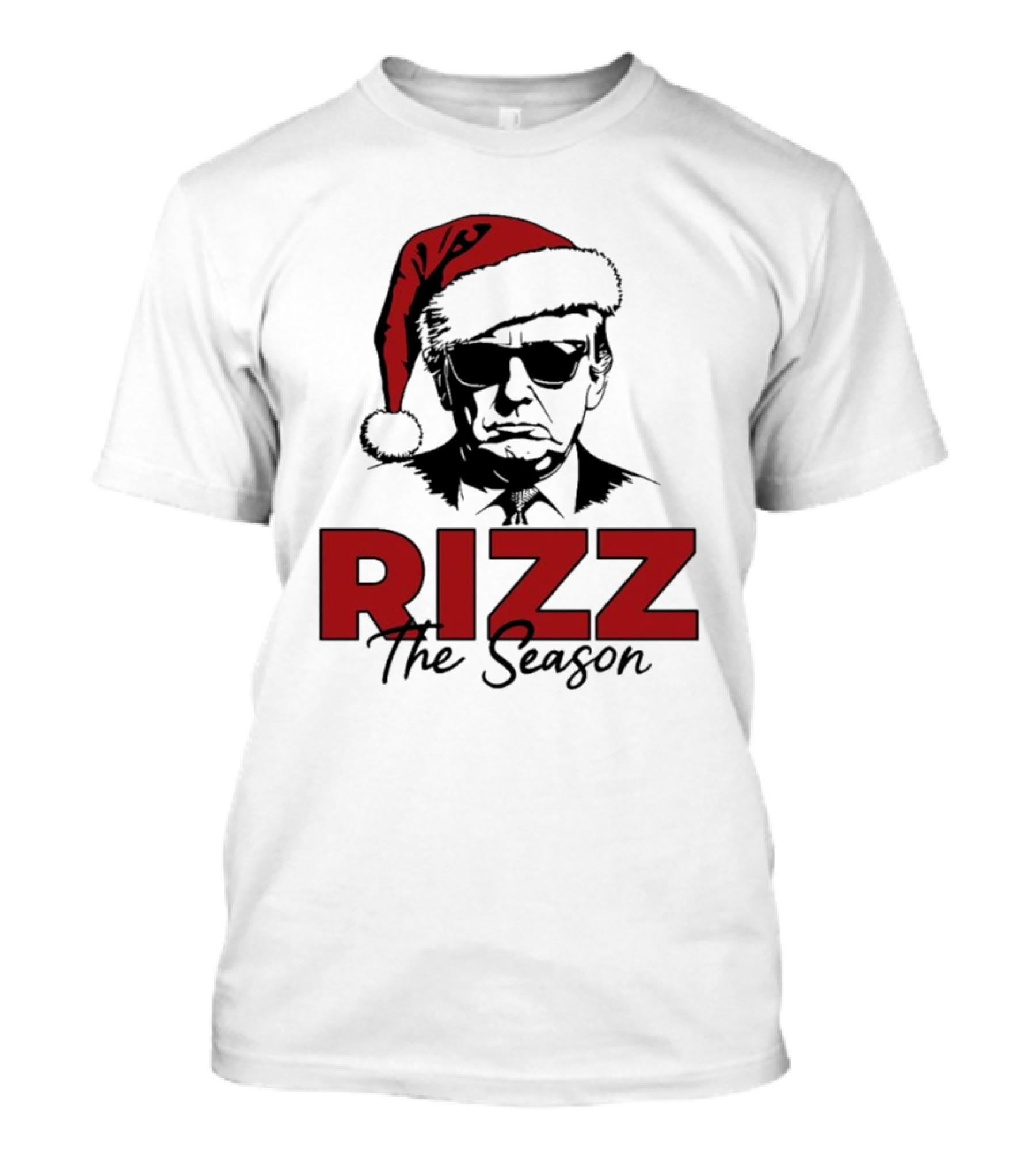 Rizz The Season Santa Hat Sunglasses Christmas T-Shirt