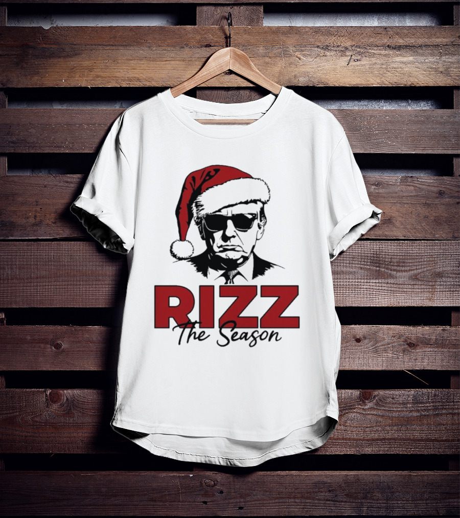 Rizz The Season Santa Hat Sunglasses Christmas T-Shirt