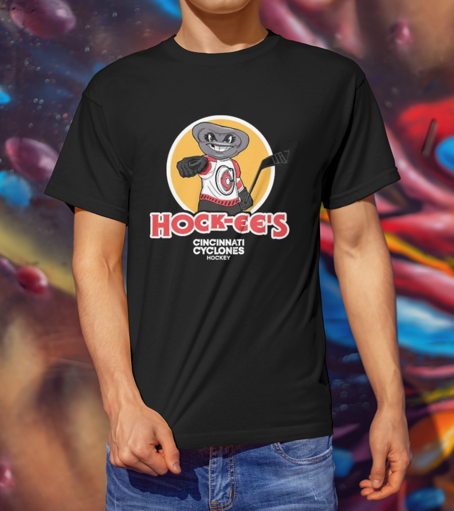Hock-ee’s Cincinnati Cyclones Hockey Cartoon Mascot T-Shirt