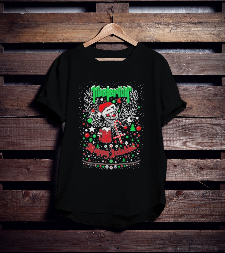 Kvelertak Happy Julablot Christmas Sweater Santa Skull Wings Holiday T-Shirt