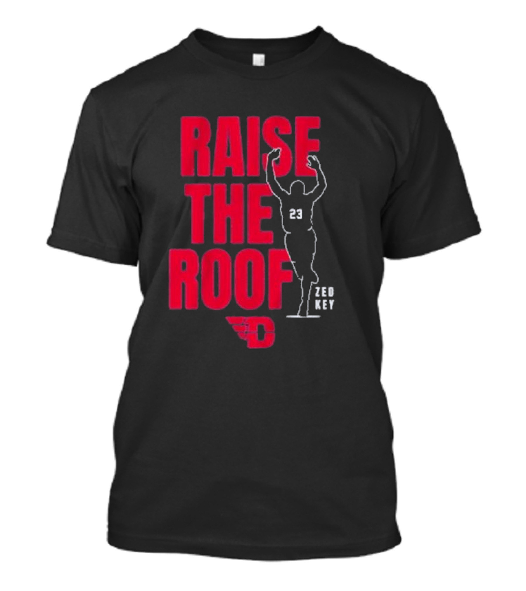 Dayton Basketball Raise The Roof Zed Key 23 T-Shirt