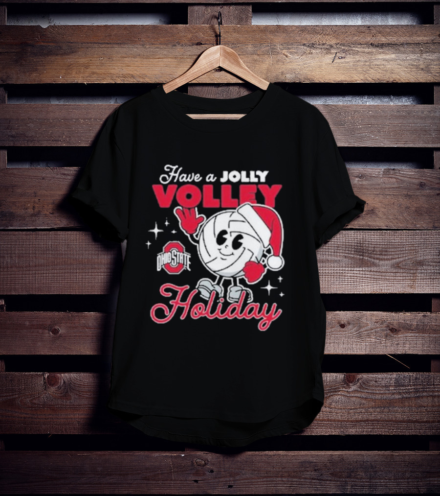 Ohio State Buckeyes Have A Jolly Volley Holiday Christmas T-Shirt
