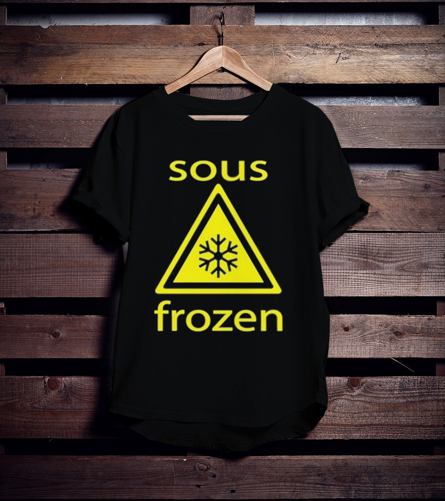 Sous Frozen Snowflake Warning Triangle T-Shirt