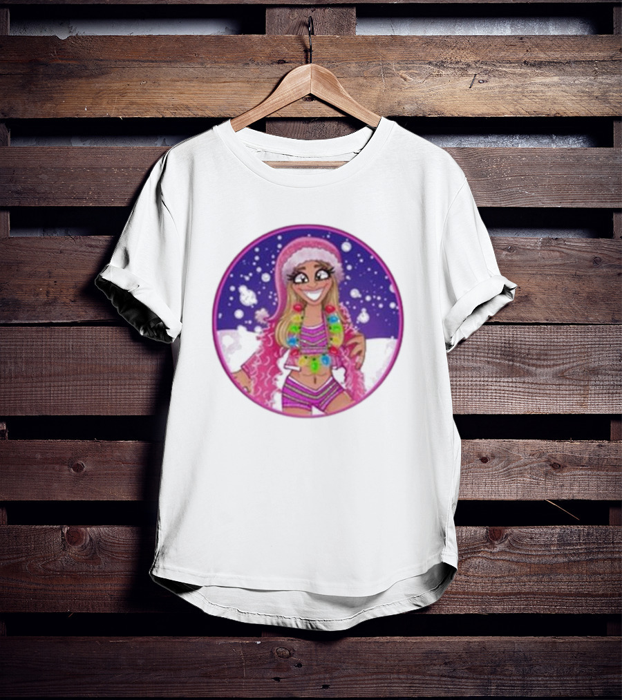 Merry Brittmas Wrestling Funny Christmas Outfit Santa Hat Cartoon T-Shirt