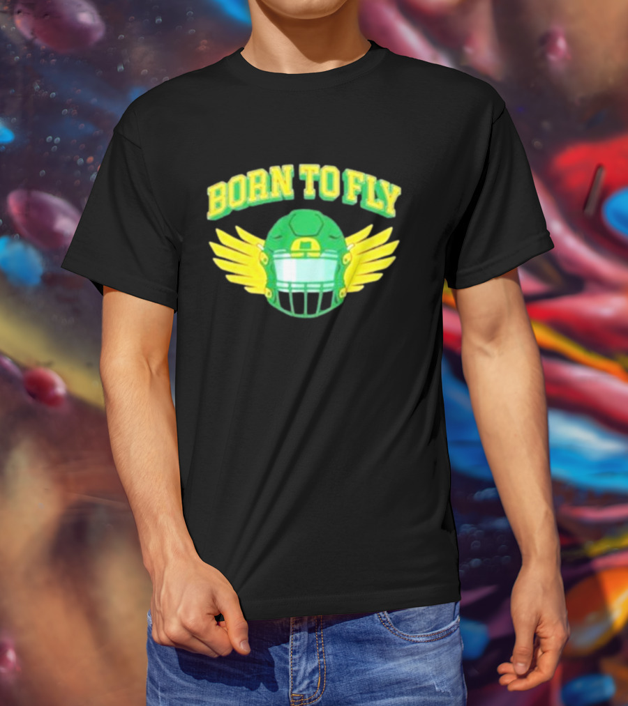 Born To Fly Football Helmet With Wings T-Shirt