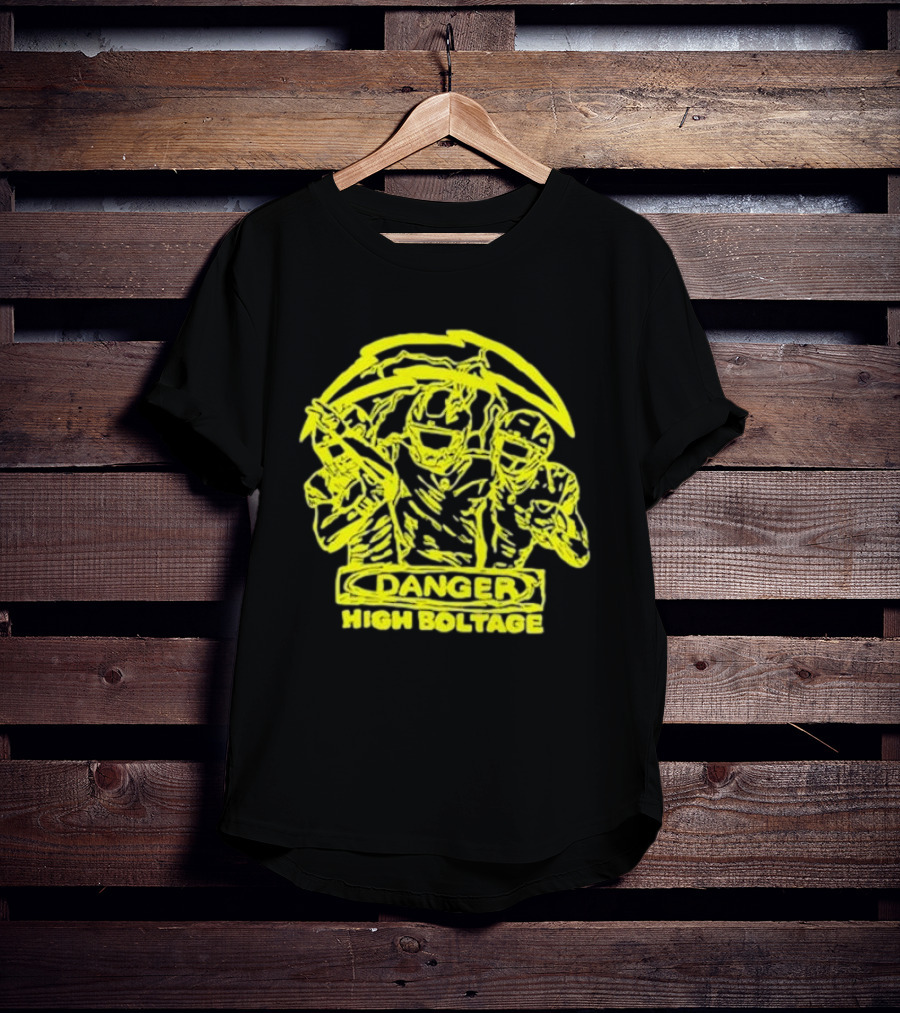 Los Angeles Chargers Danger High Voltage Football Team Players T-Shirt