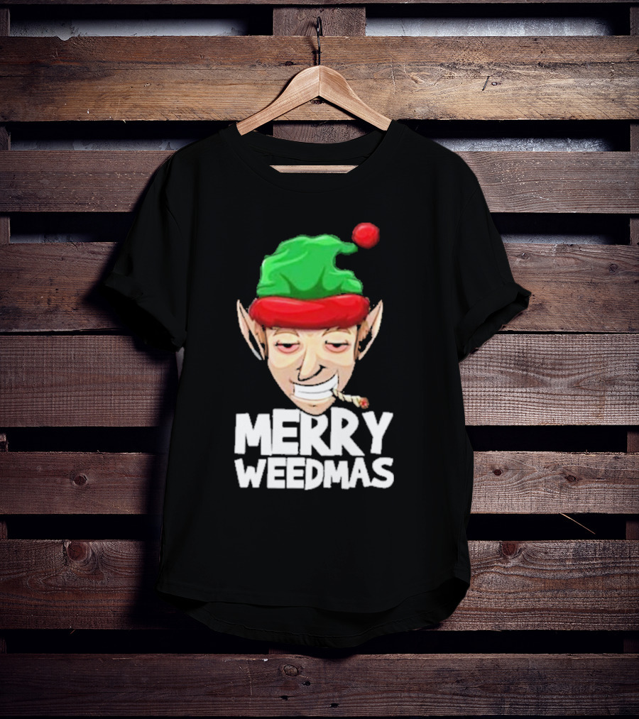 Merry Weedmas Elf Smoking 420 T-Shirt