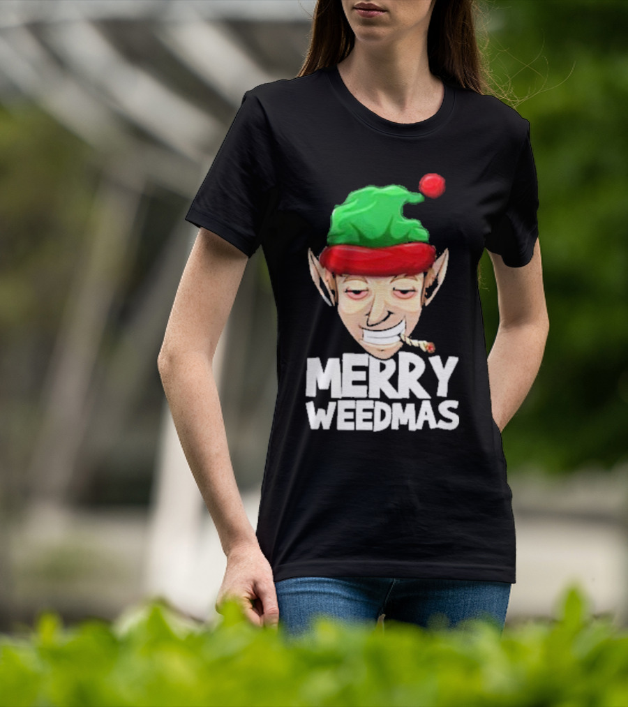 Merry Weedmas Elf Smoking 420 T-Shirt