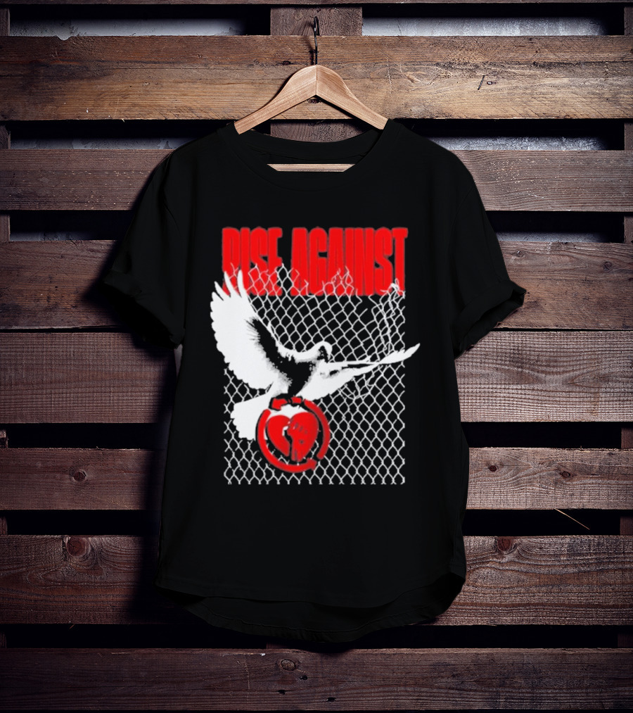 Rise Against Caged Dove Heart Symbol T-Shirt