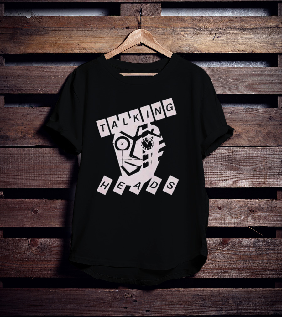 TALKING HEADS Face Art With Text Blocks T-Shirt