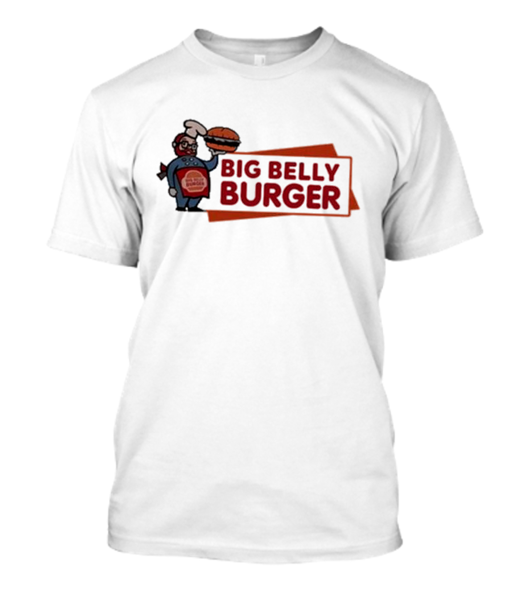 Big Belly Burger Logo With Chef Holding Burger T-Shirt