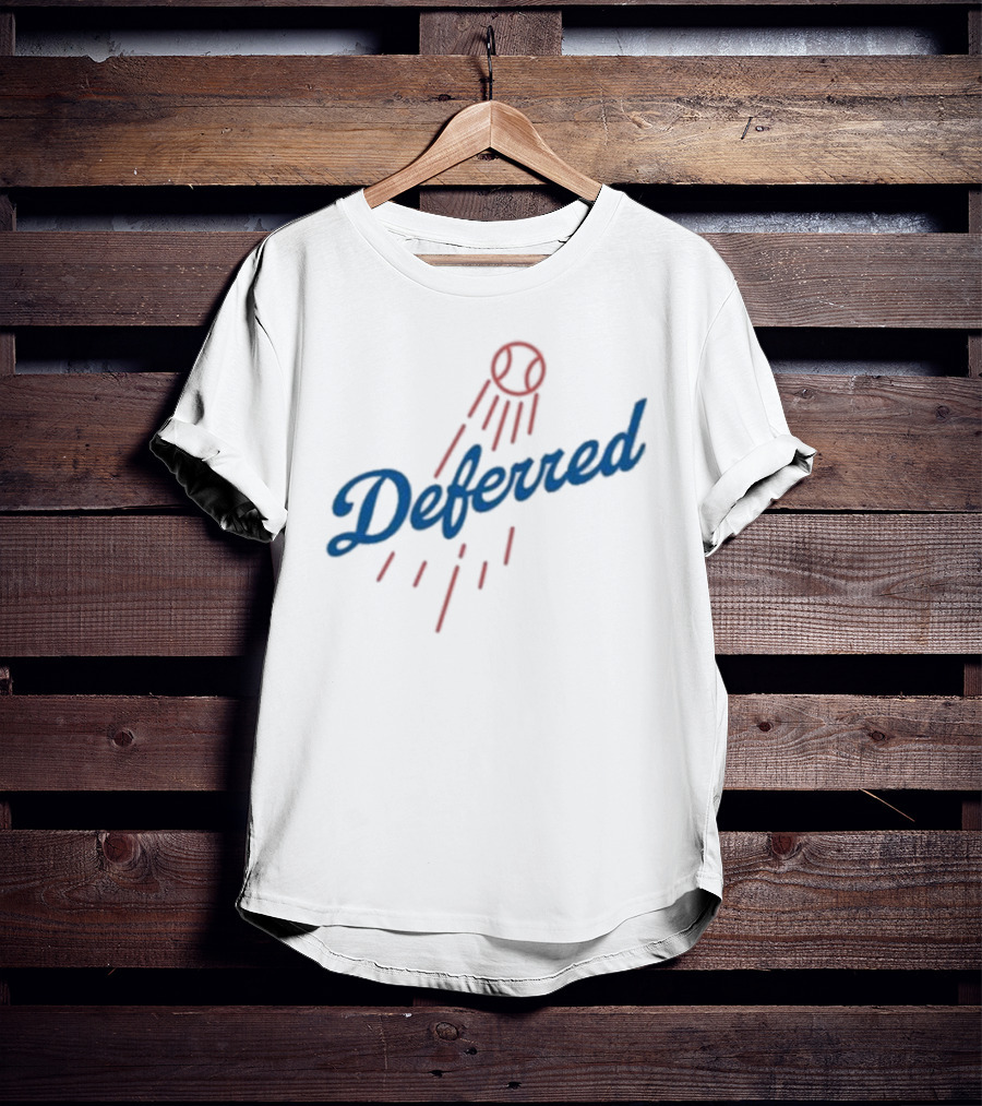 Dodgers Deferred Baseball Script With Baseball T-Shirt