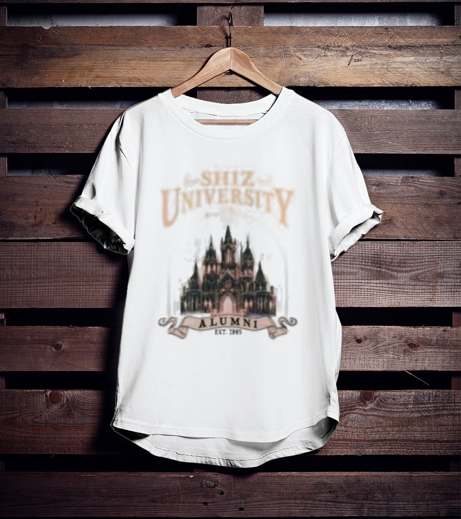 Shiz University Alumni Est 1995 Gothic Castle Emblem T-Shirt