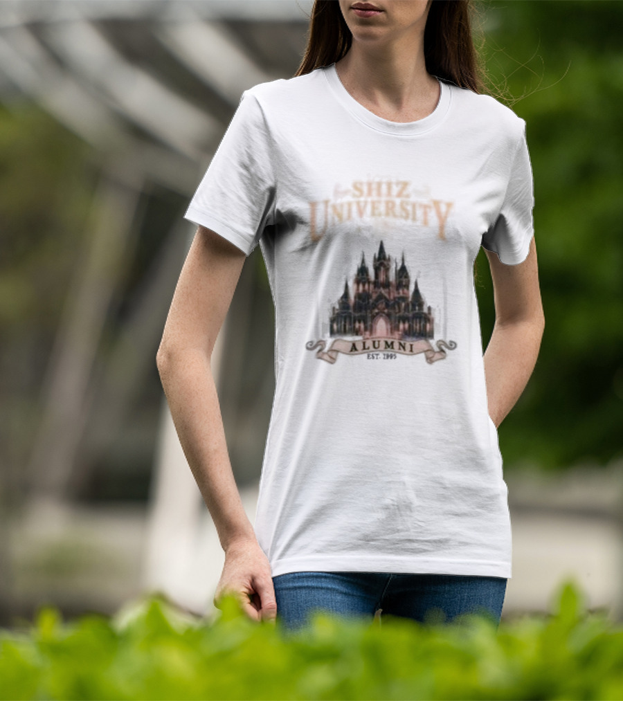 Shiz University Alumni Est 1995 Gothic Castle Emblem T-Shirt