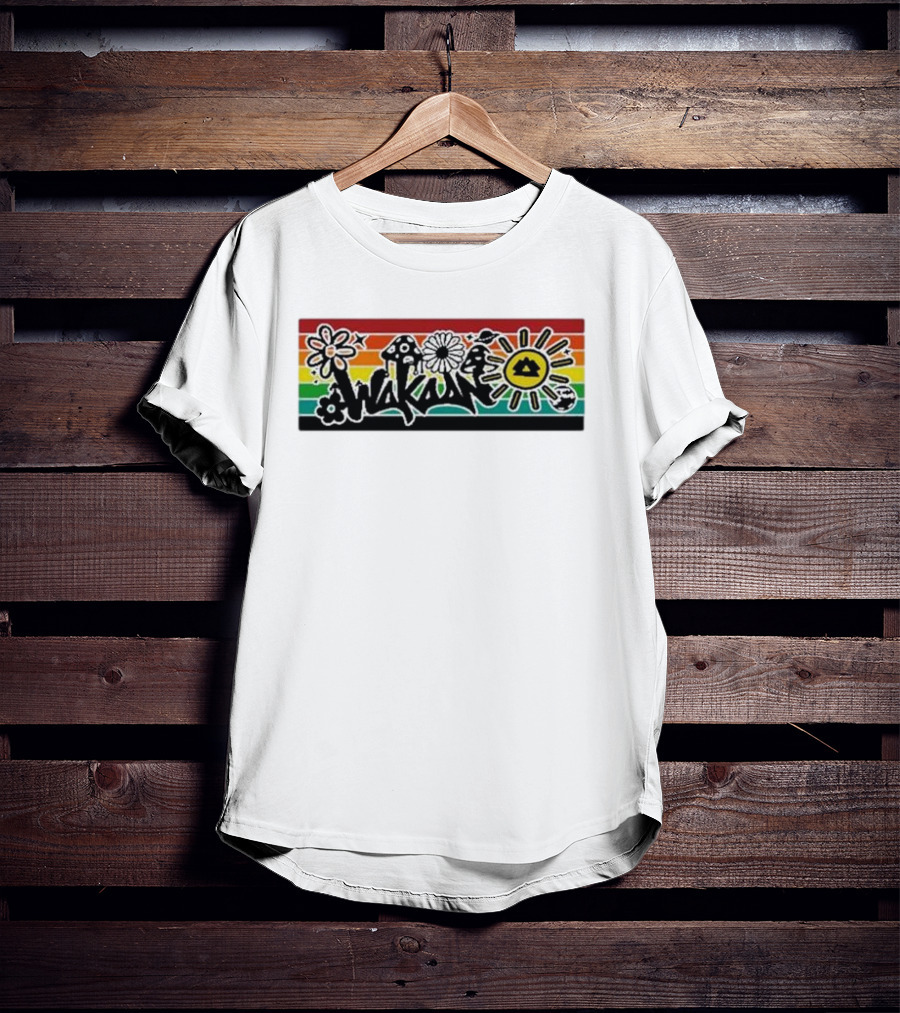 Wakaan Psychedelic Flower And Mushroom Rasta Sun T-Shirt