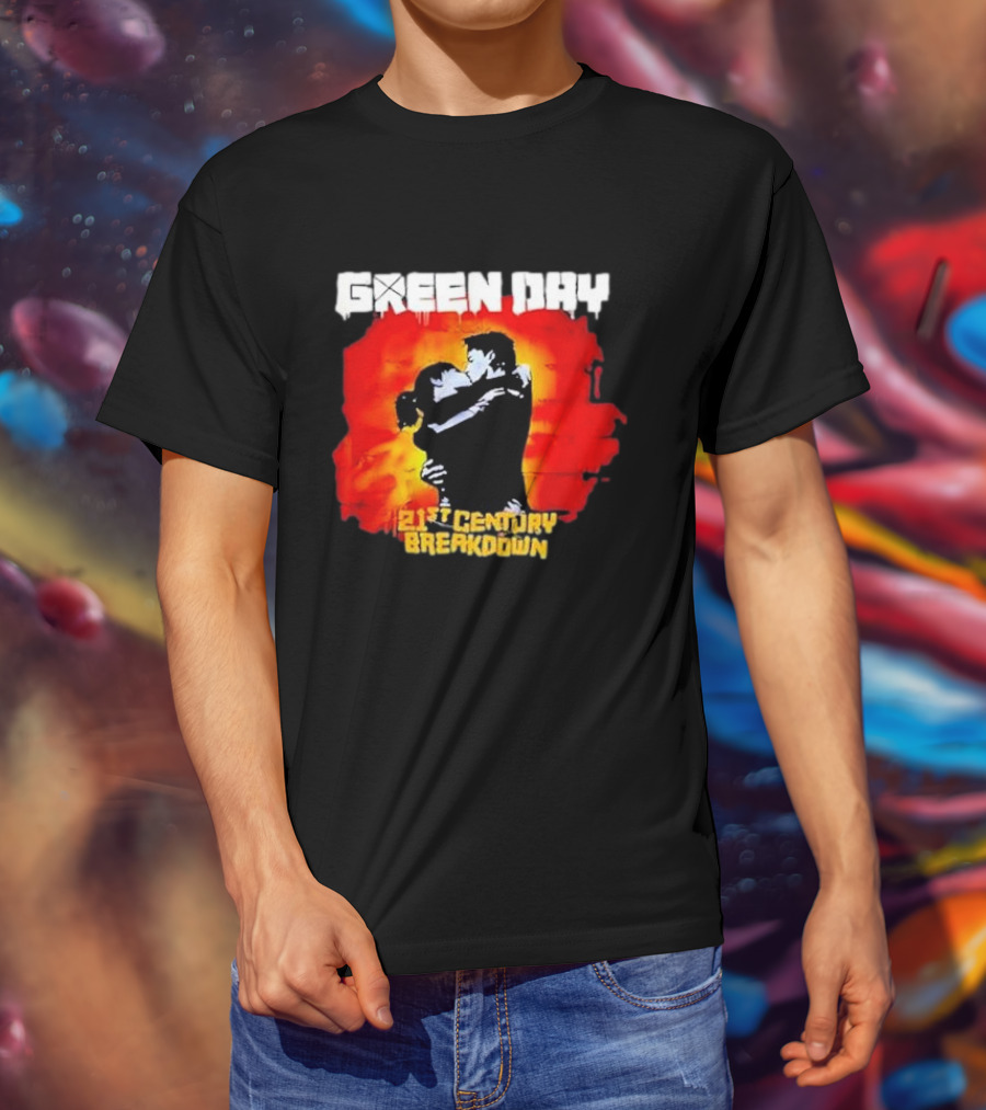Green Day 21st Century Breakdown Couple Embrace T-Shirt